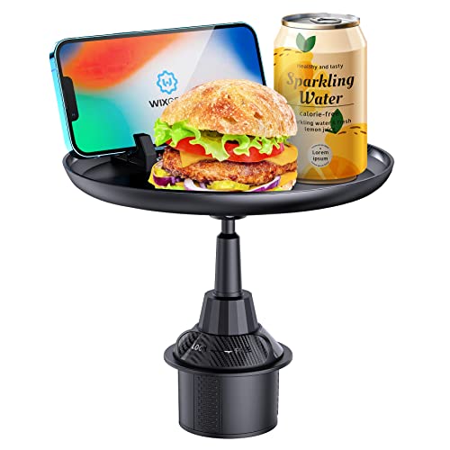 WixGear Car Cup Food Holder with Phone Mount Adjustable Automobile Cup Holder Smart Phone Cradle Car Mount