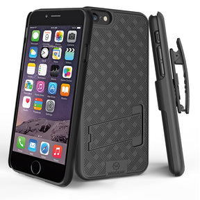 iPhone 6 Holster, WixGear Shell Holster Combo Case for Apple iPhone 6 4.7 Inch Screen With Stand and Belt Clip - Black