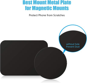 WixGear Mount Metal Plate (8 Pack) with Adhesive for Magnetic Cradle-less Mount
